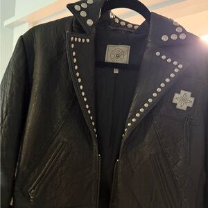 Double D Ranch Black Studded Bomber-Style Jacket